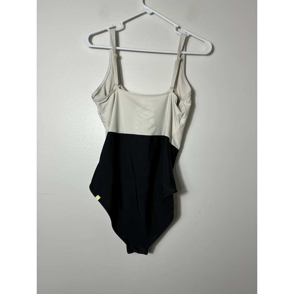 Summersalt Color Block Ivory Black Modest One Piece Bathing suit 10 Beach Resort - Picture 4 of 6